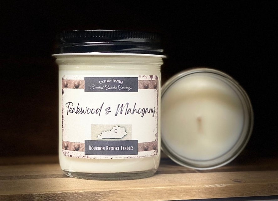 Clear Glass Candle-Copper Tin Lid-Cotton Wick | Bourbon Brooke Candles